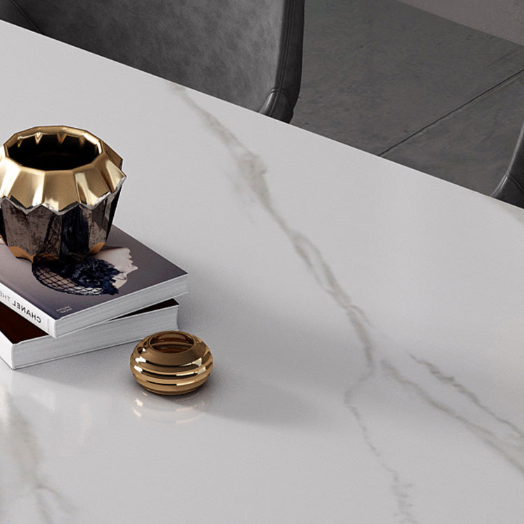 Mesa de comedor de piedra sinterizada Estilo industrial 4 patas Mesa base de rectángulo para comedor