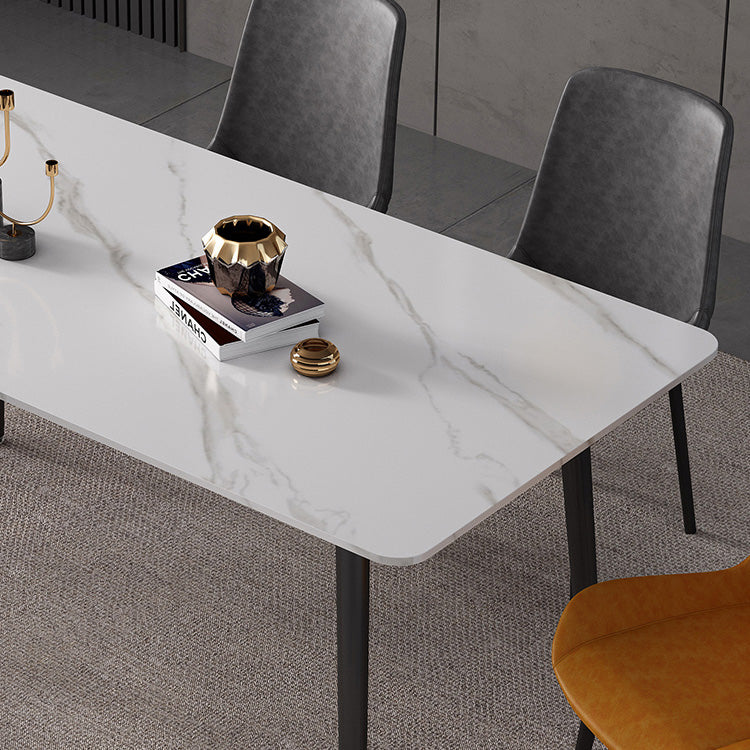 Mesa de comedor de piedra sinterizada Estilo industrial 4 patas Mesa base de rectángulo para comedor
