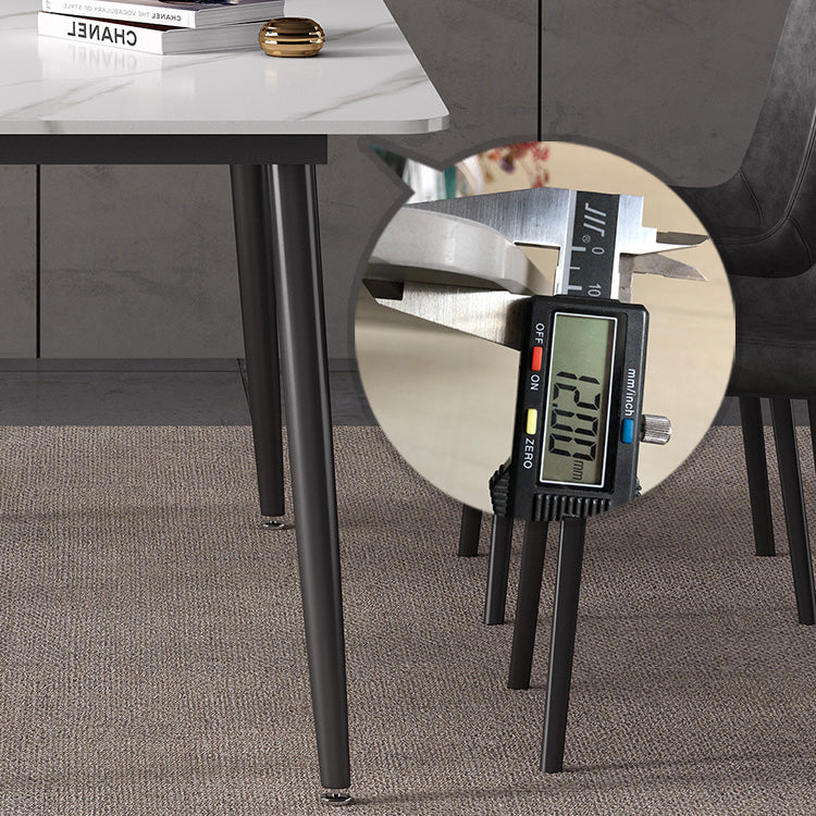 Mesa de comedor de piedra sinterizada Estilo industrial 4 patas Mesa base de rectángulo para comedor
