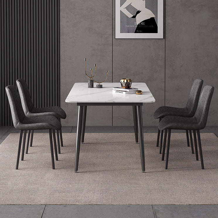 Mesa de comedor de piedra sinterizada Estilo industrial 4 patas Mesa base de rectángulo para comedor