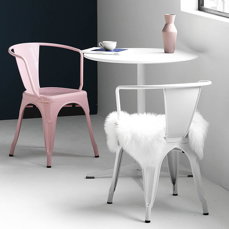 Mesa de comedor de madera industrial Mesa de comedor de pedestal con base de metal para uso doméstico
