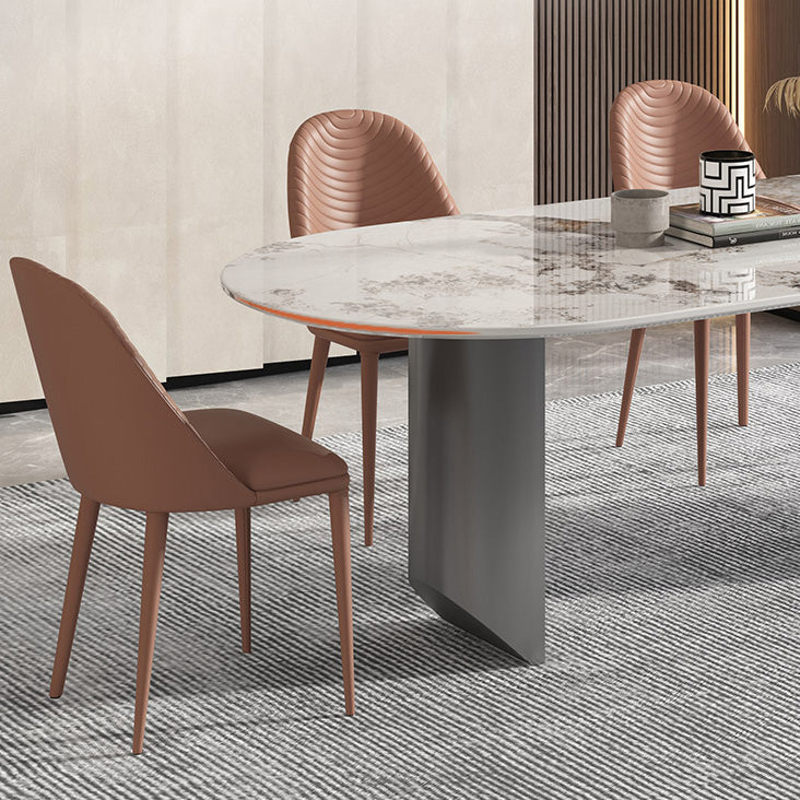 Metal Traditional Luxury Oval Table Sintered Stone Table for Dining Room and Kitchen