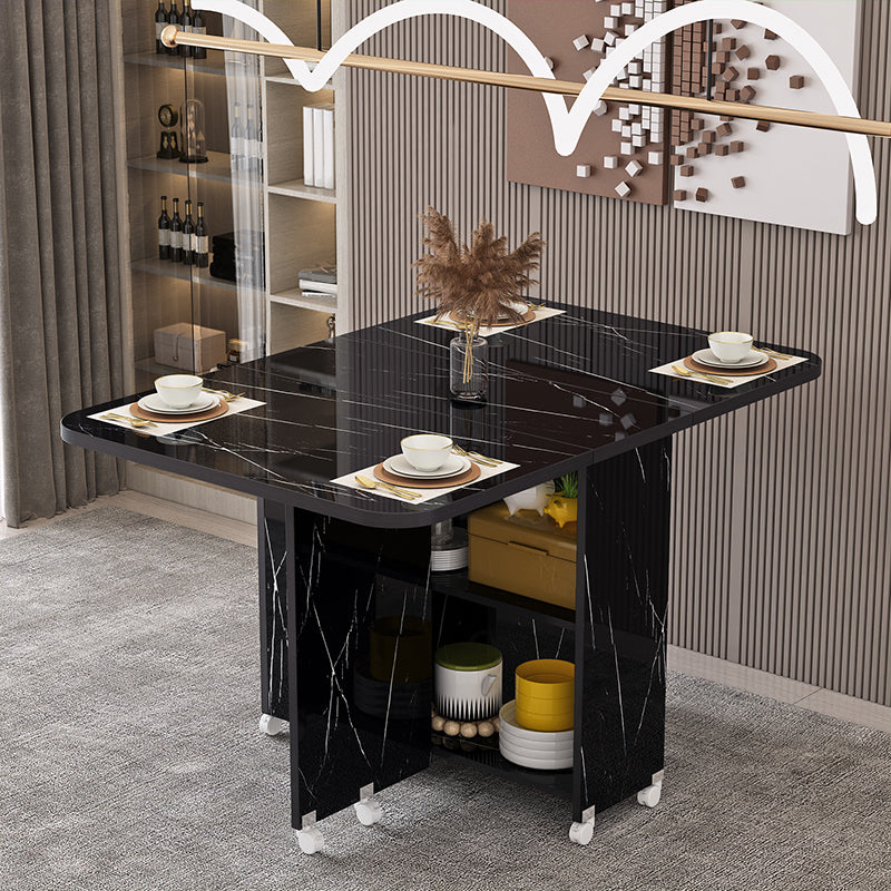 Modern Style Dining Table Rectangle Drop-Leaf Dining Table for Home Use