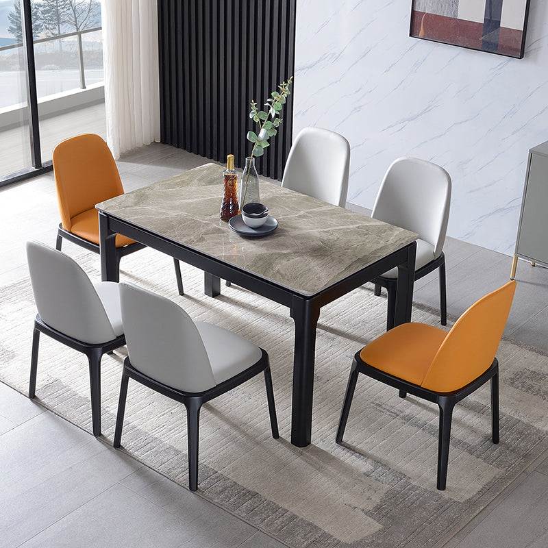 Mesa rectangular muebles para la sala de cena de mediados de siglo con base de madera