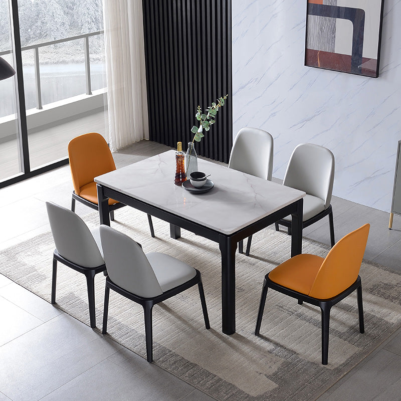 Mesa rectangular muebles para la sala de cena de mediados de siglo con base de madera