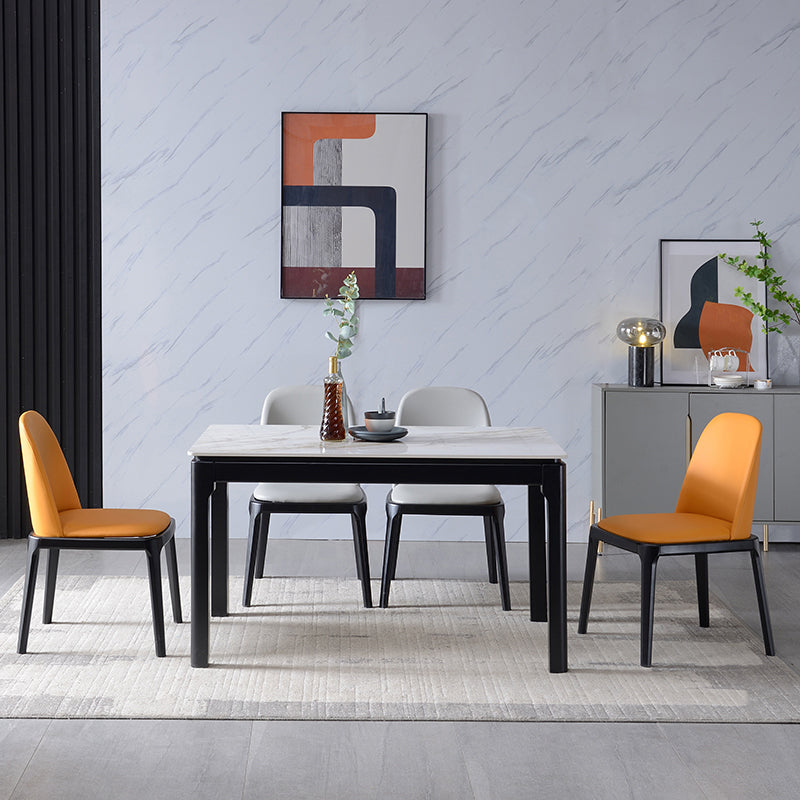 Mesa rectangular muebles para la sala de cena de mediados de siglo con base de madera