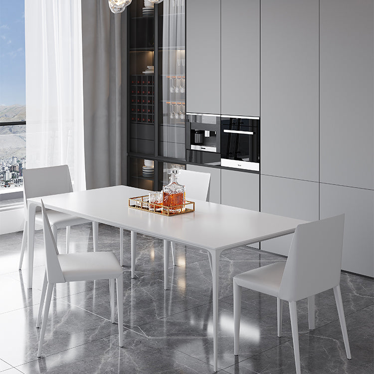 Sintered Stone Dining Table Industrial Style 4 Legs Base Rectangle Table for Home