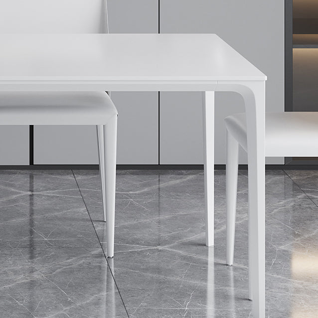 Sintered Stone Dining Table Industrial Style 4 Legs Base Rectangle Table for Home