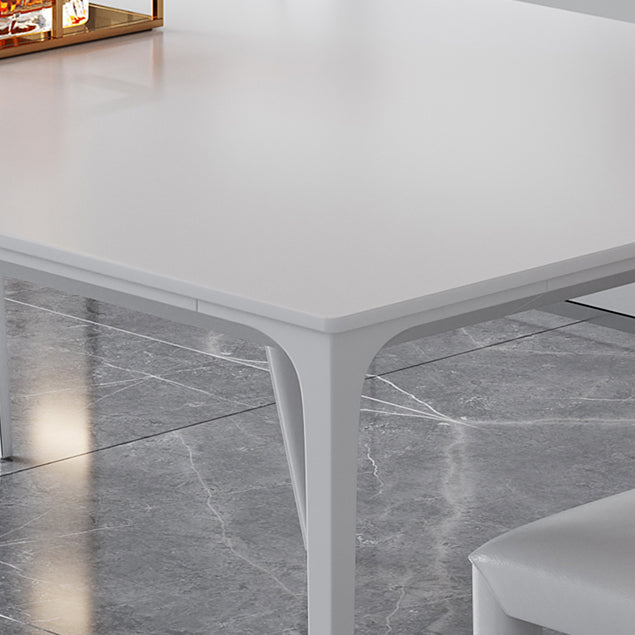 Sintered Stone Dining Table Industrial Style 4 Legs Base Rectangle Table for Home