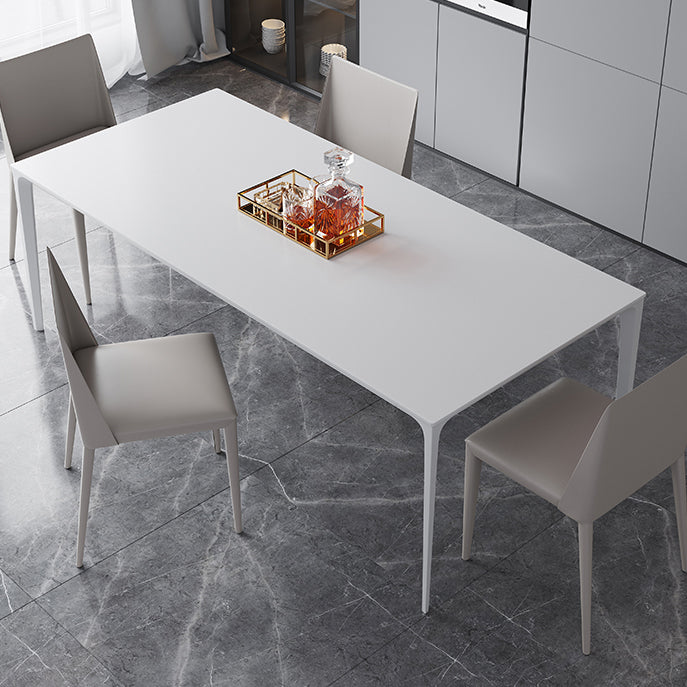 Sintered Stone Dining Table Industrial Style 4 Legs Base Rectangle Table for Home