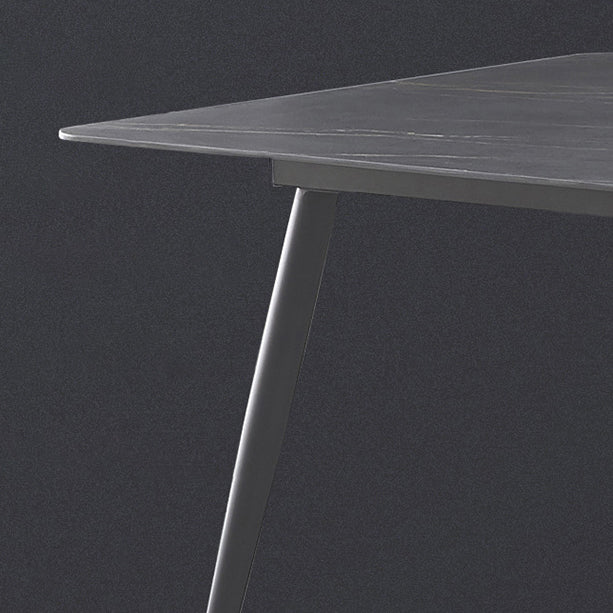 Sintered Stone Dining Table Industrial Style 4 Legs Carbon Steel Base Rectangle Table for Home