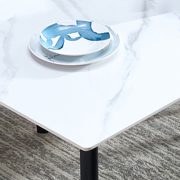 Rectangle Sintered Stone Dining Table Industrial Style 4 Legs Table for Home
