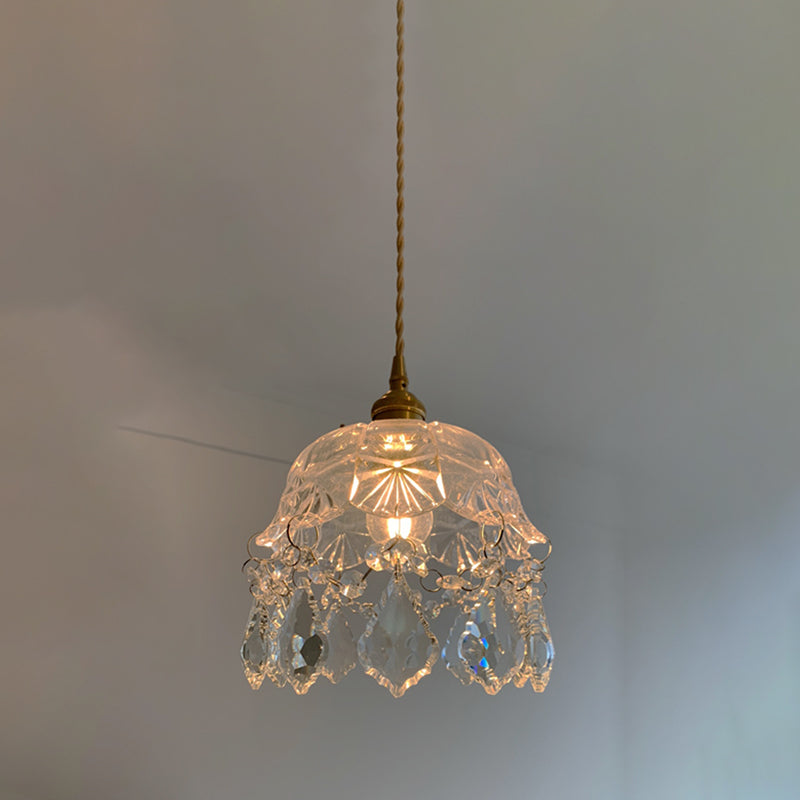 Lampe de suspension contemporaine simple lumière en verre de pendaison de suspension pour chambre à coucher