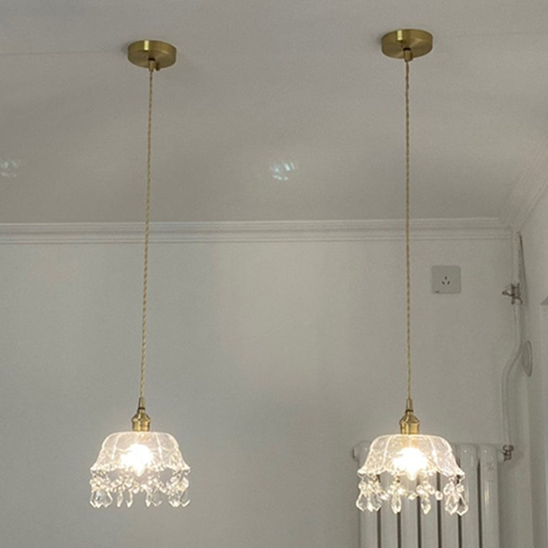 Lampe de suspension contemporaine simple lumière en verre de pendaison de suspension pour chambre à coucher