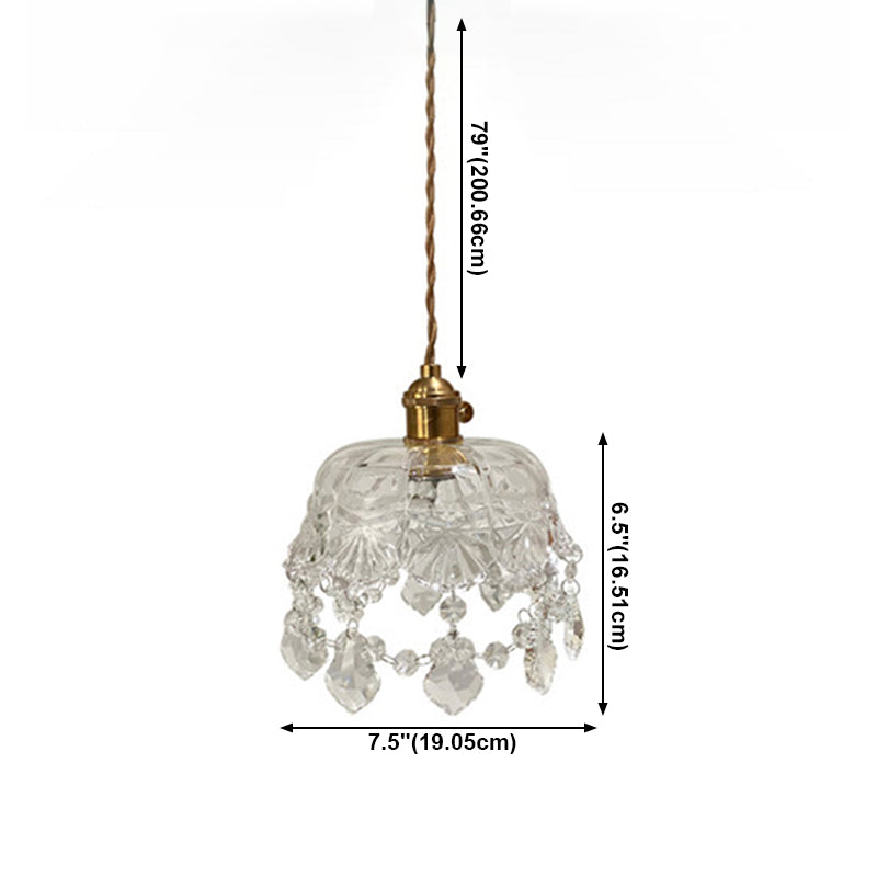 Lampe de suspension contemporaine simple lumière en verre de pendaison de suspension pour chambre à coucher