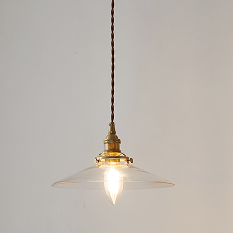 Lampada a sospensione in ottone in ottone in ottone industriale 1 lampada a sospensione in vetro leggero per ristorante