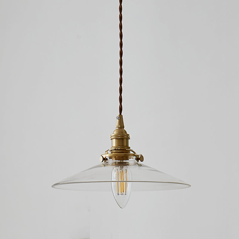 Lampada a sospensione in ottone in ottone in ottone industriale 1 lampada a sospensione in vetro leggero per ristorante