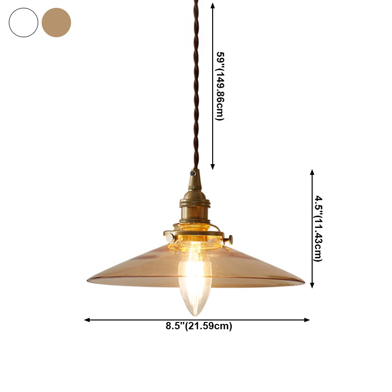 Lampada a sospensione in ottone in ottone in ottone industriale 1 lampada a sospensione in vetro leggero per ristorante