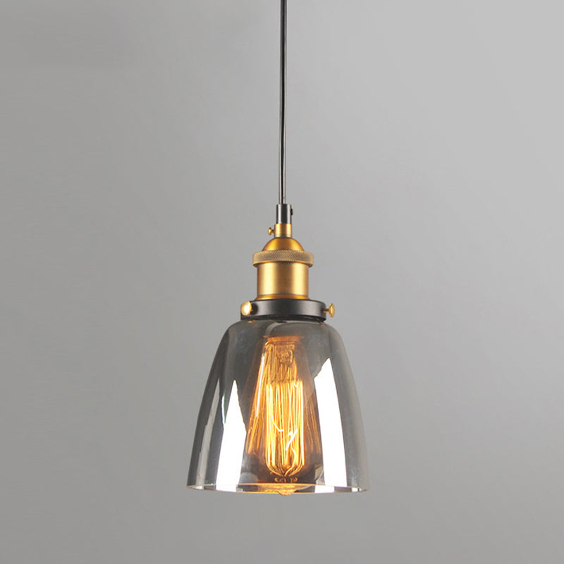 Single Light Industrial Style Pendant Light Fixture Glass Hanging Light