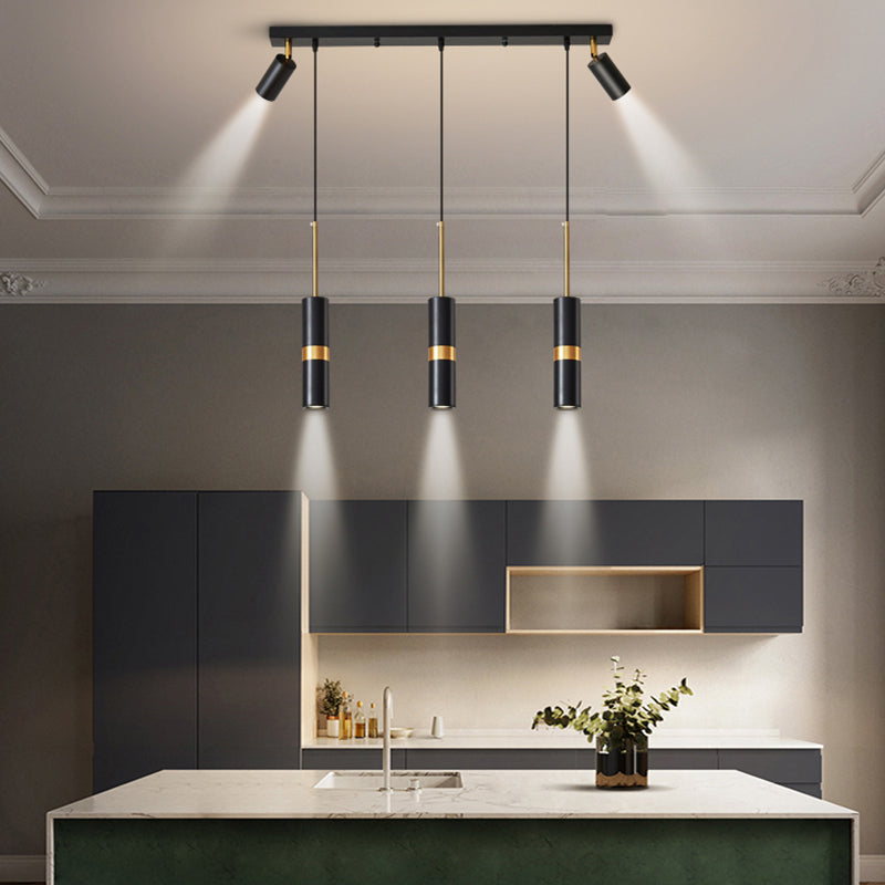 Simple Island Light Dining Room Modern Cylindrical Shade Chandelier Light Fixture