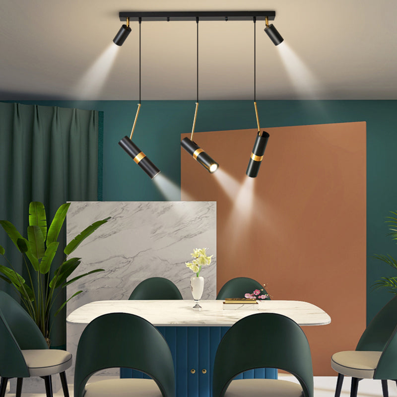 Simple Island Light Dining Room Modern Cylindrical Shade Chandelier Light Fixture