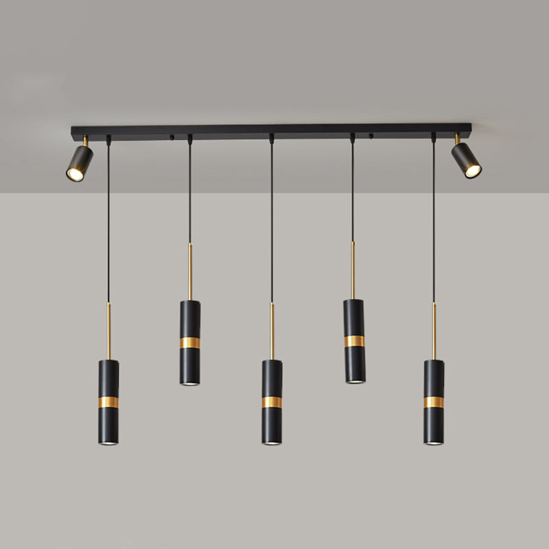 Simple Island Light Dining Room Modern Cylindrical Shade Chandelier Light Fixture