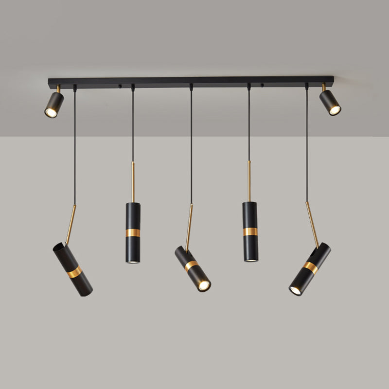 Simple Island Light Dining Room Modern Cylindrical Shade Chandelier Light Fixture