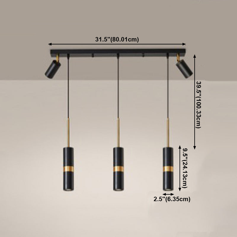 Simple Island Light Dining Room Modern Cylindrical Shade Chandelier Light Fixture