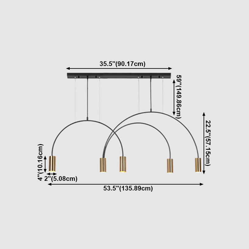 Luz de colgante de estilo moderno Cilíndrica Candelier Light para comedor