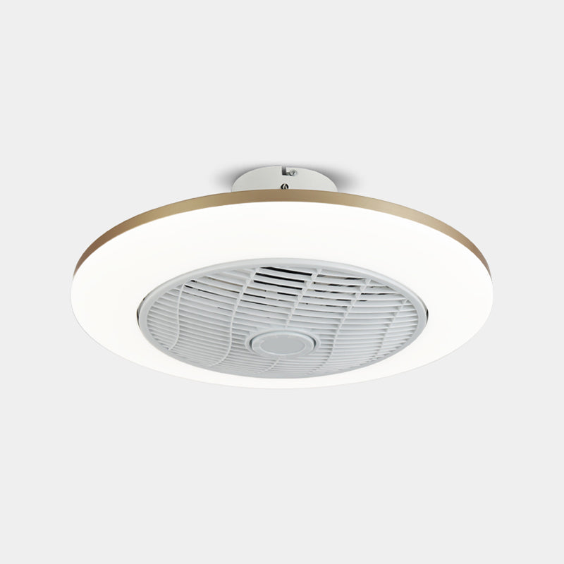 Illuminazione a ventola rotonda saldata fredda minimalista acrilico bianco semifulco per camera da letto