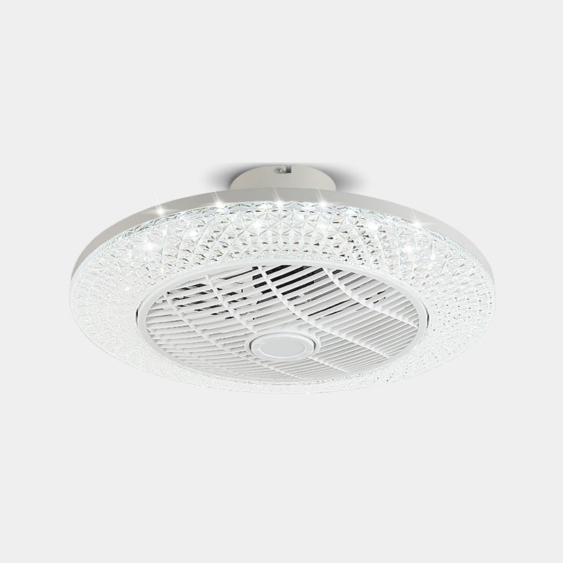 Illuminazione a ventola rotonda saldata fredda minimalista acrilico bianco semifulco per camera da letto