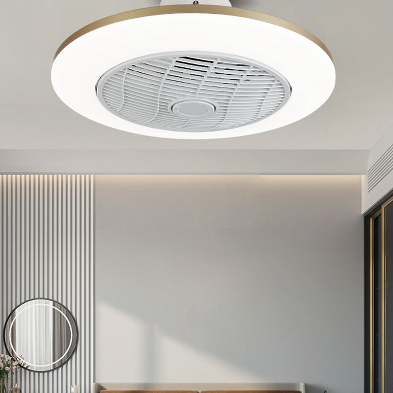 Illuminazione a ventola rotonda saldata fredda minimalista acrilico bianco semifulco per camera da letto