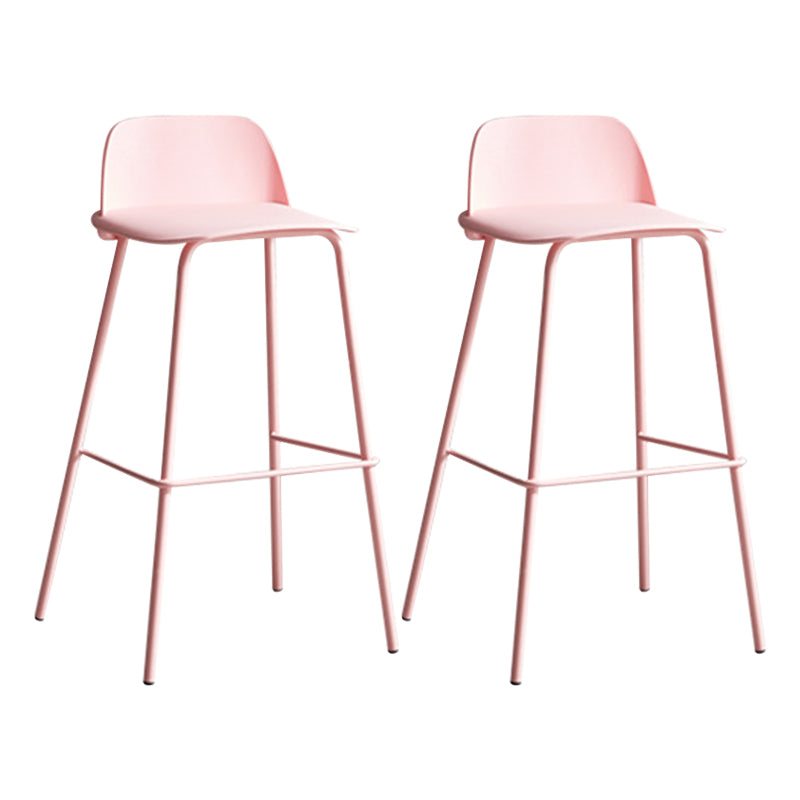 Contemporary Counter & Bar Stool Armless Plastic Indoor Bar Stool with Footrest
