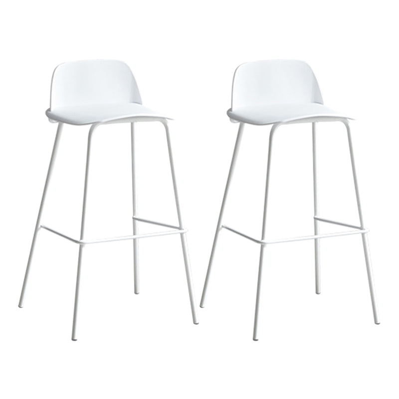 Contemporary Counter & Bar Stool Armless Plastic Indoor Bar Stool with Footrest