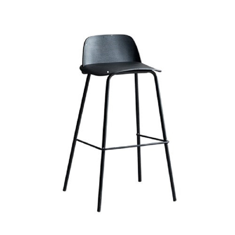 Contemporary Counter & Bar Stool Armless Plastic Indoor Bar Stool with Footrest