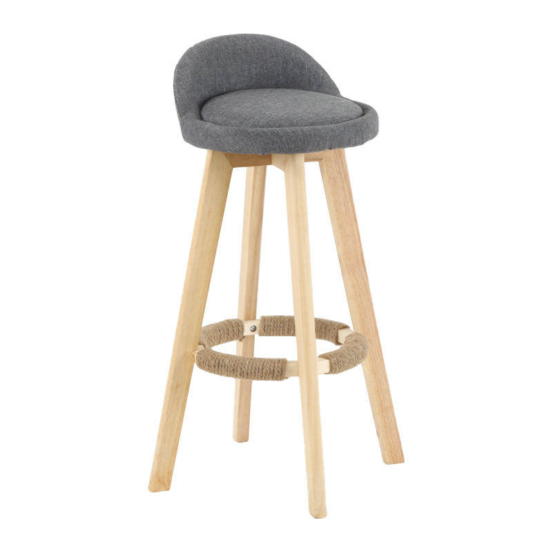 Tabouret de comptoir rotatif à dossier moderne, barre de ménage en bois avec coussin