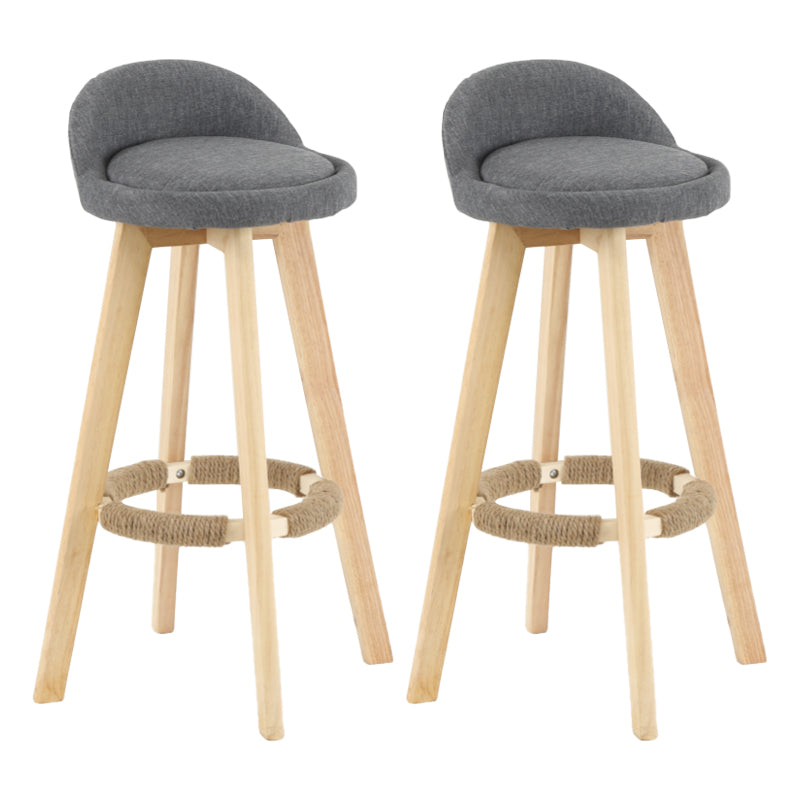 Tabouret de comptoir rotatif à dossier moderne, barre de ménage en bois avec coussin