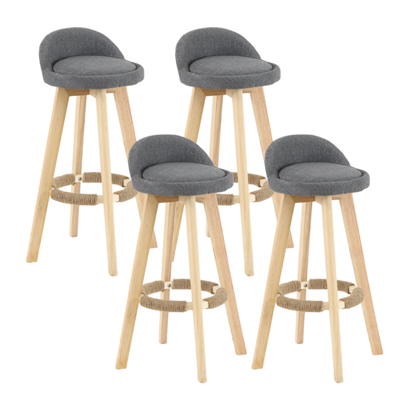 Tabouret de comptoir rotatif à dossier moderne, barre de ménage en bois avec coussin