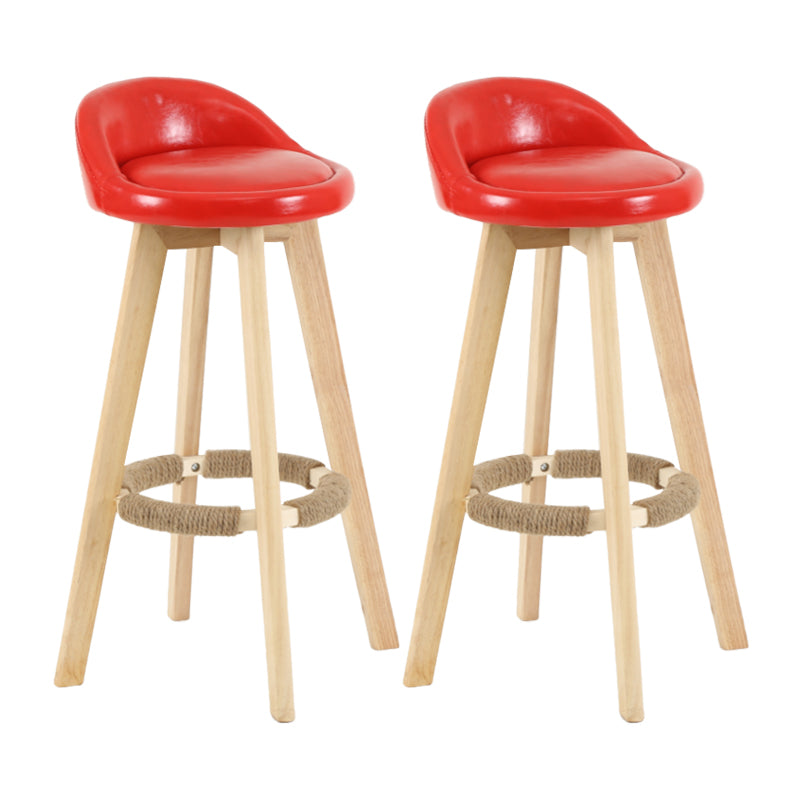 Tabouret de comptoir rotatif à dossier moderne, barre de ménage en bois avec coussin