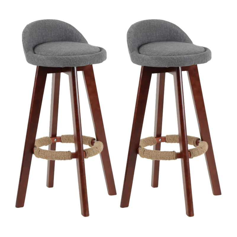 Tabouret de comptoir rotatif à dossier moderne, barre de ménage en bois avec coussin