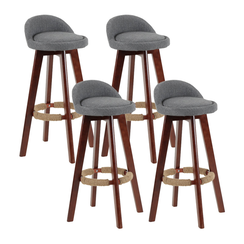 Tabouret de comptoir rotatif à dossier moderne, barre de ménage en bois avec coussin