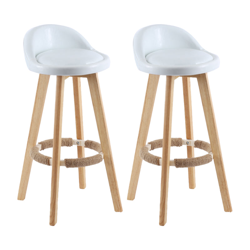 Tabouret de comptoir rotatif à dossier moderne, barre de ménage en bois avec coussin