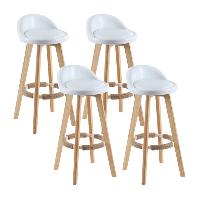 Tabouret de comptoir rotatif à dossier moderne, barre de ménage en bois avec coussin
