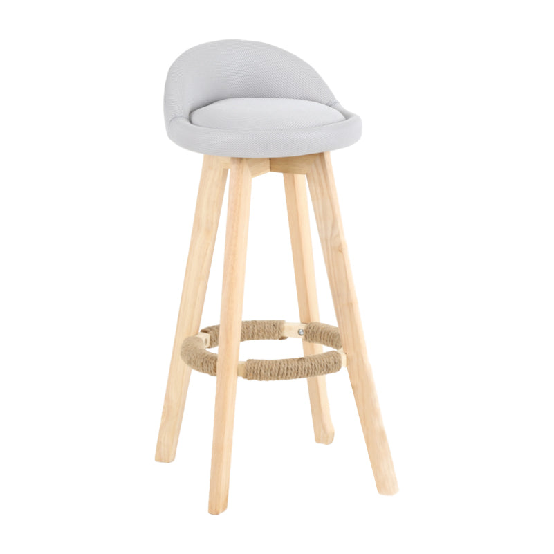 Tabouret de comptoir rotatif à dossier moderne, barre de ménage en bois avec coussin