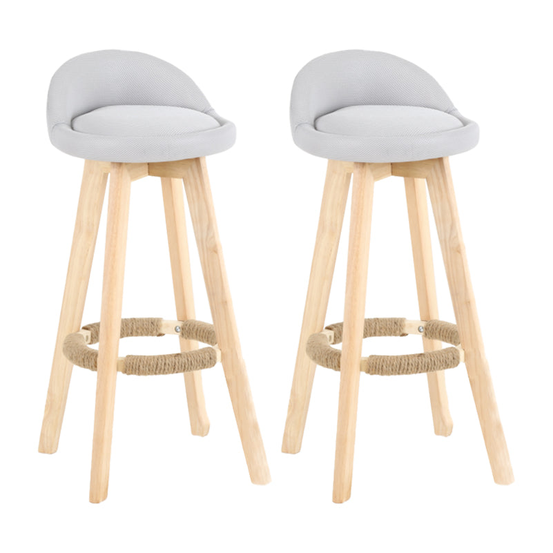 Tabouret de comptoir rotatif à dossier moderne, barre de ménage en bois avec coussin