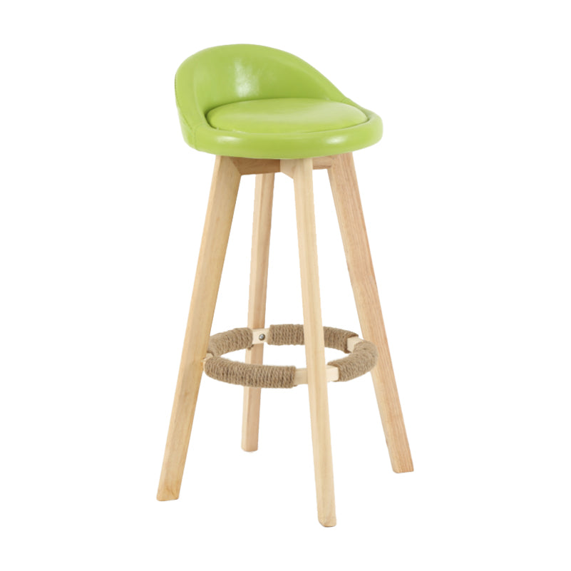 Tabouret de comptoir rotatif à dossier moderne, barre de ménage en bois avec coussin