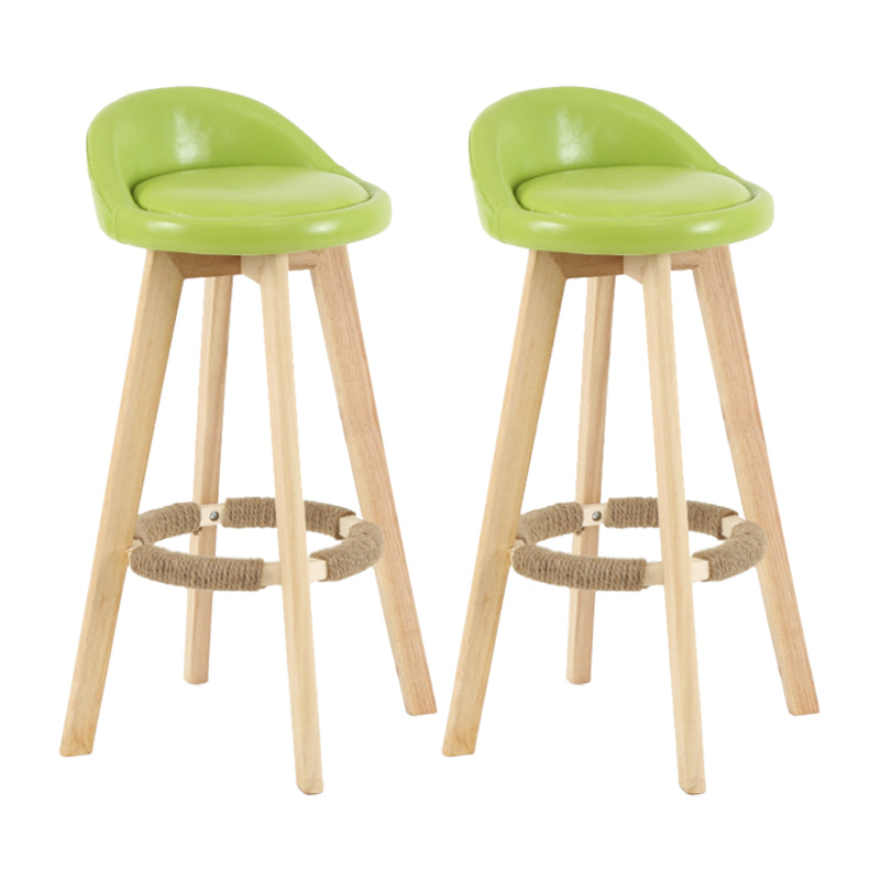Tabouret de comptoir rotatif à dossier moderne, barre de ménage en bois avec coussin