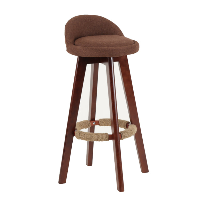Tabouret de comptoir rotatif à dossier moderne, barre de ménage en bois avec coussin