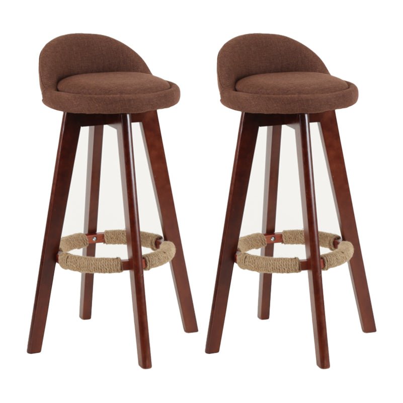 Tabouret de comptoir rotatif à dossier moderne, barre de ménage en bois avec coussin