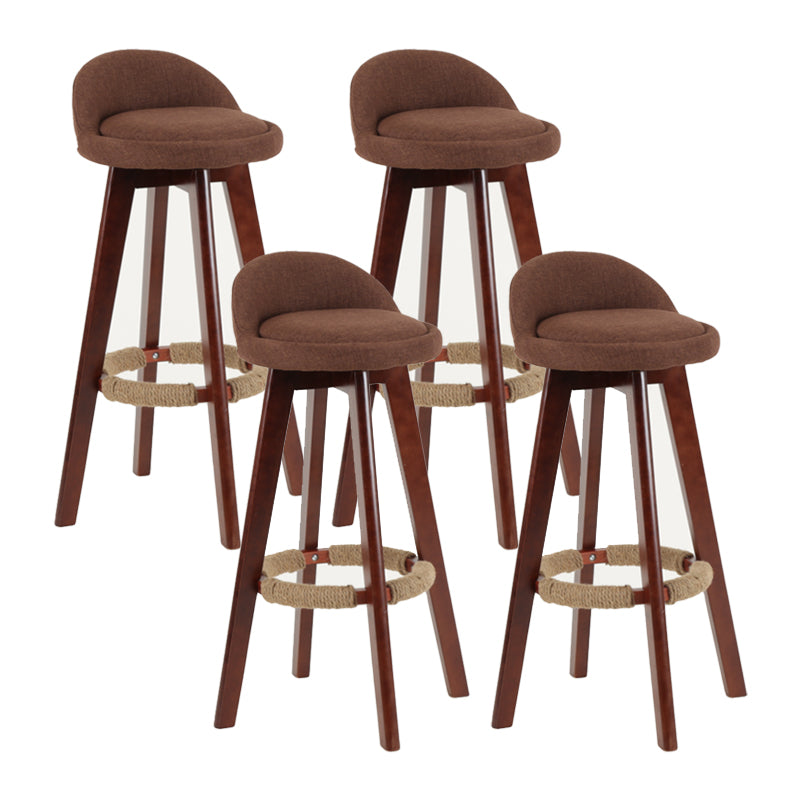 Tabouret de comptoir rotatif à dossier moderne, barre de ménage en bois avec coussin
